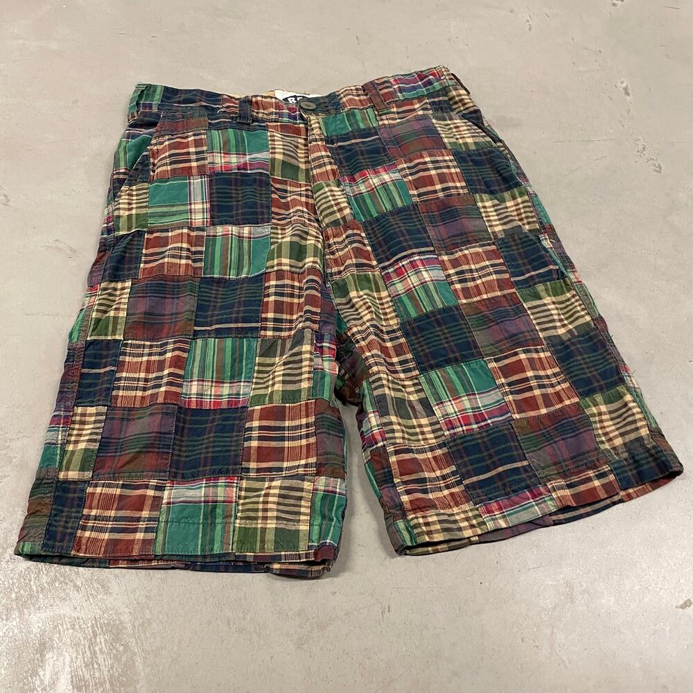 Y2K baggy red snap patchwork cargo board shorts 35